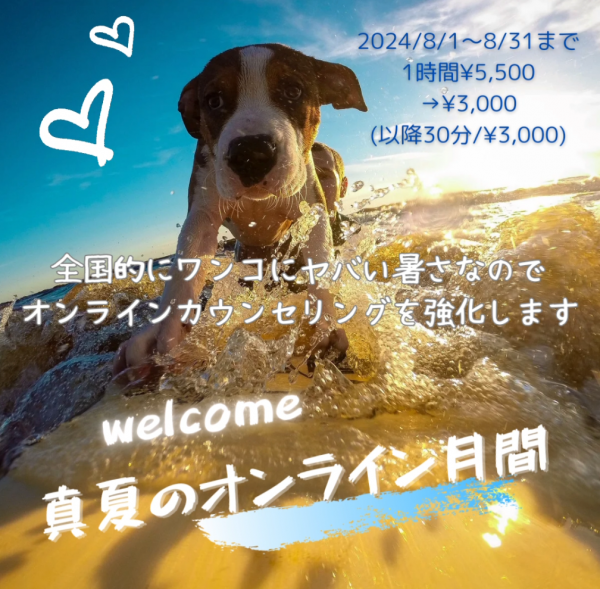 夏のオンラインカウンセリングキャンペーン実施中8/1〜8/31サムネイル